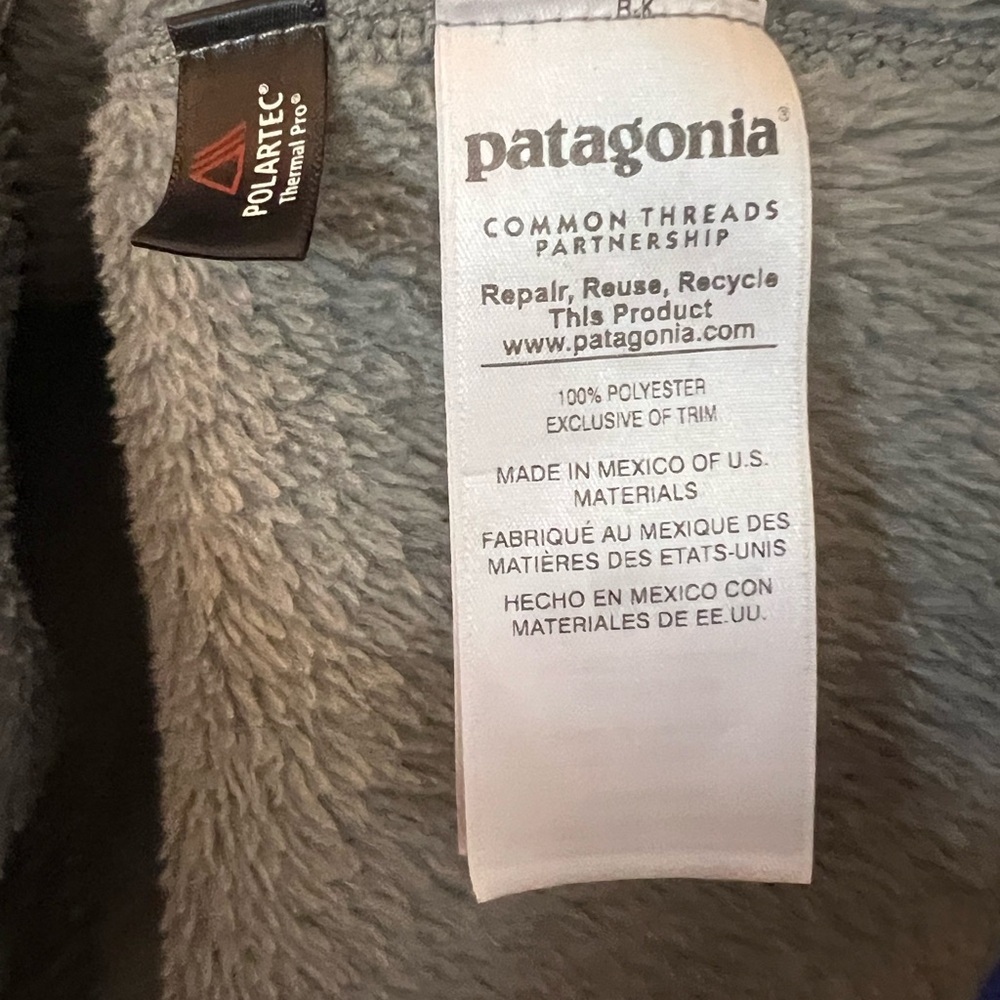 Patagonia Re-Tool Snap-T Polartec Pullover Gray with Blue Ladies Large Outdoors - Picture 5 of 12